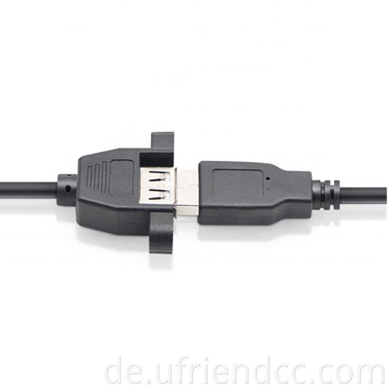 Benutzerdefiniertes Kabel USB Männlich -zu -Frauen -Verlängerungskabel mit Befestigungsscheibenschrauben für ein schnelles und stabiles Signalgetriebe